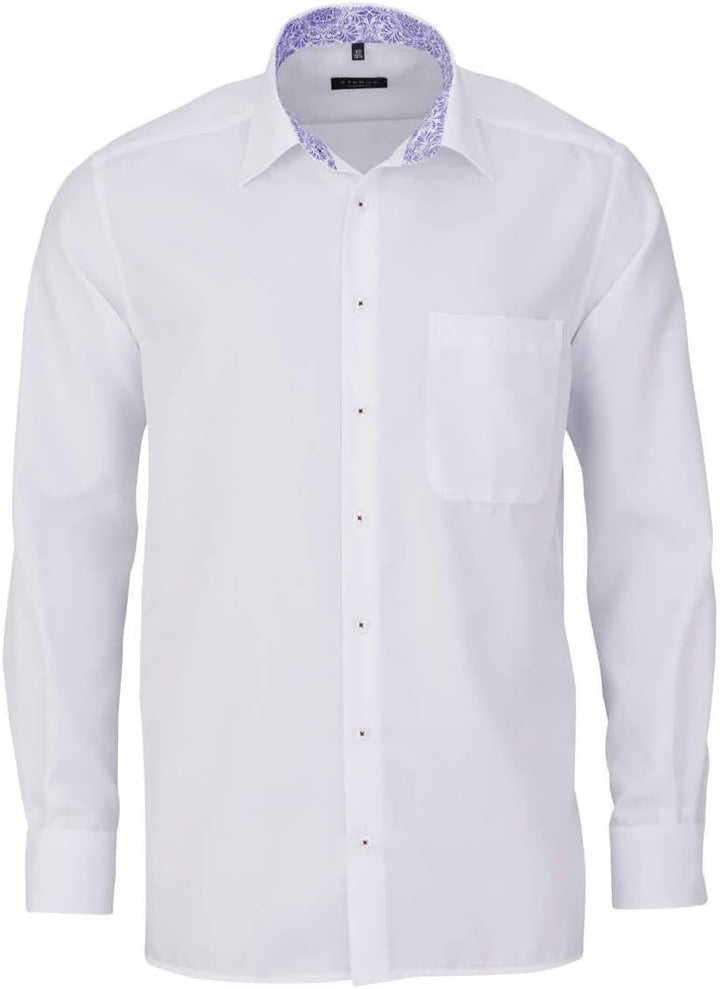 eterna Comfort Fit Hemd Langarm New Kent Kragen Struktur weiss Grösse 54