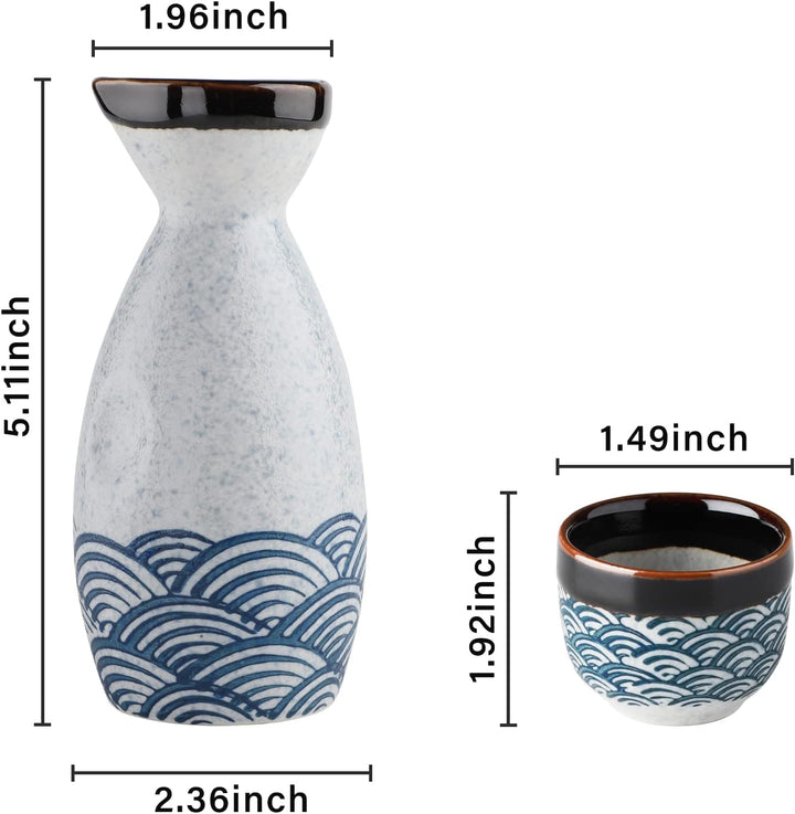 Japanischer Liquor Sake Set mit Sake Becher Wein Topf Porzellon Sake Satz für Wärmeren (1 Sake-Topf