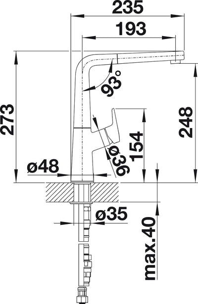 BLANCO AVONA-S cafe | Hochdruck | Mit herausziehbarem Schlauch | Rückflussverhinderer | Keramik Kart