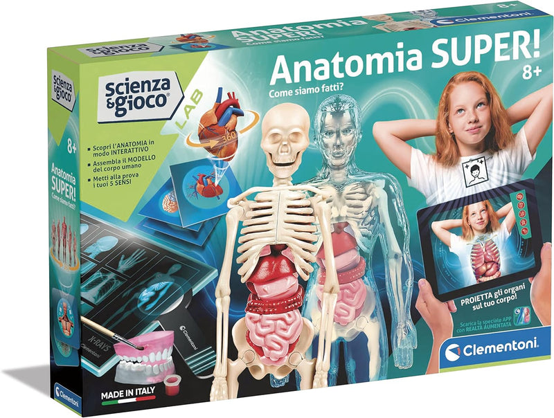 Clementoni Lab Super-Anatomy Laboratory, wissenschaftliche Experimente, Wissenschaftsspiel, 8 Jahre,