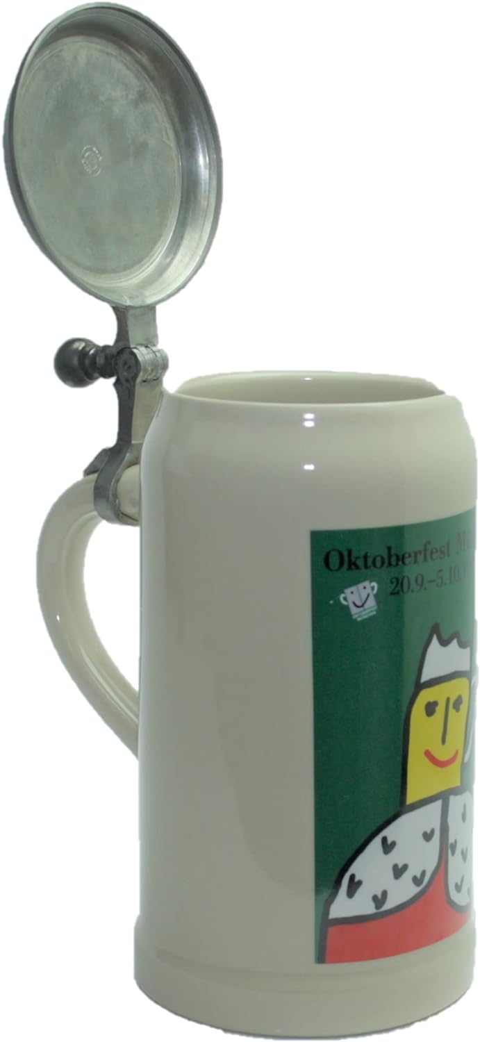 Steinfixx® - Original Oktoberfestkrug 1997 mit Zinndeckel I Jahrgangskrug I Jahreskrug I Wiesnkrug I