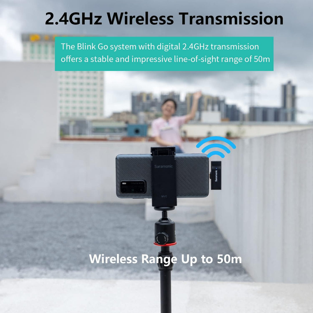 Saramonic Blink GO U2 Wireless Lapel Microphones, Dual-Channel 2.4GHz USB C Wireless Lavalier Microp