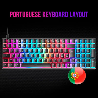 MARSGAMING MKULTRA, Mechanische Tastatur Schwarz RGB, Kompakt 96 prozent, Schalter Outemu SQ Blau, P