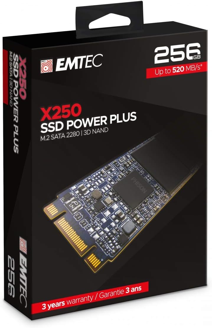 Emtec SSD M2 SATA x250 256GB Power Plus 3D NAND 256 GB, 256 GB