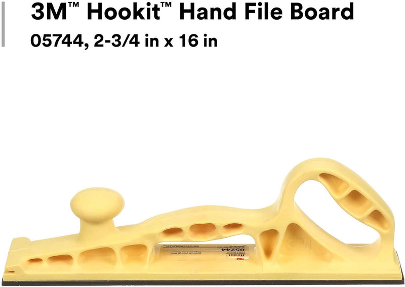 3M Hookit 05744 Handfeilenbrett, 6,5 x 40,6 cm, Flache Oberfläche, Schleifblock 16 in, 16 in