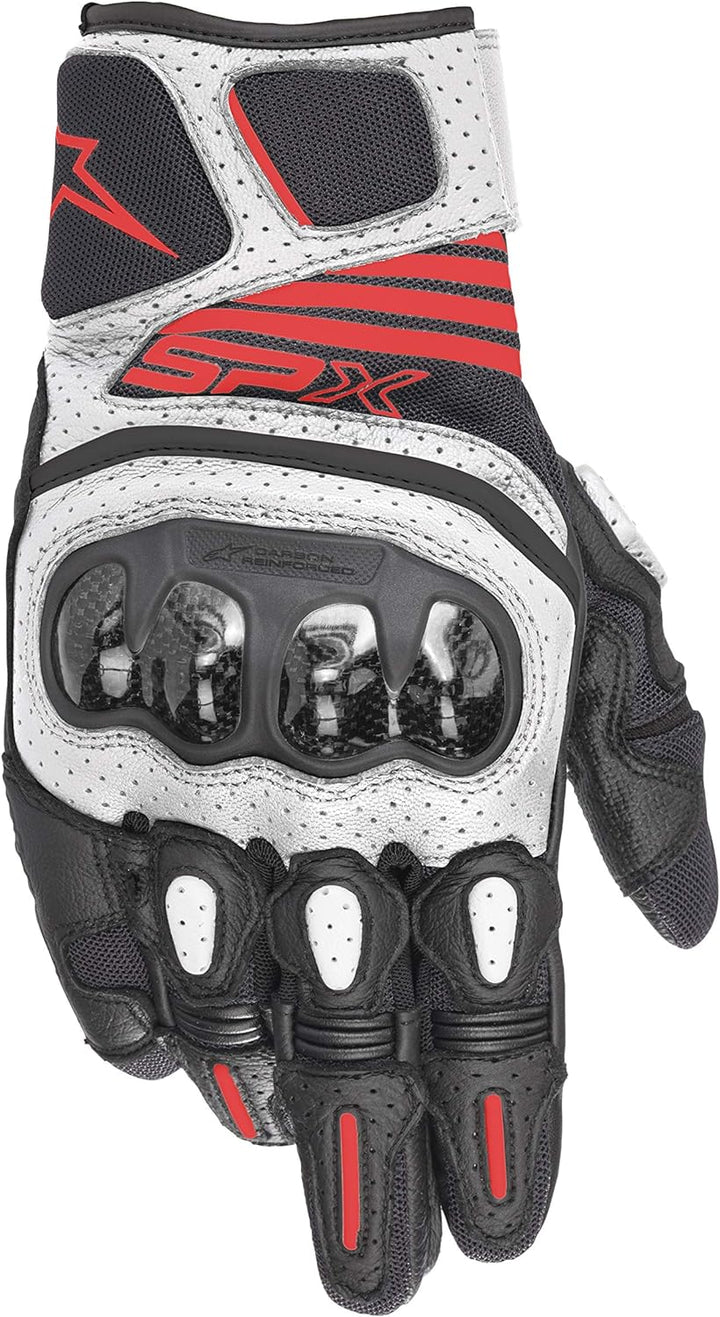 Alpinestars Unisex-Adult Nc Motorradhandschuhe S schwarz / weiss / rot, S schwarz / weiss / rot