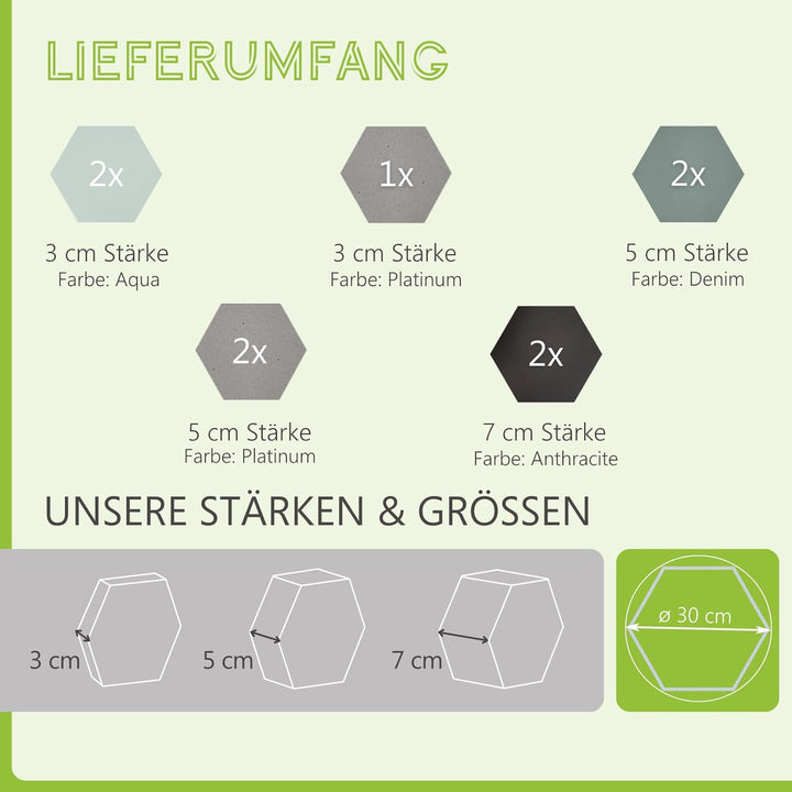 platino24 Akustikpaneele 9 Elemente Edition LOFT 3D I Ø 300mm Akustikplatten Schalldämmung Wand & De