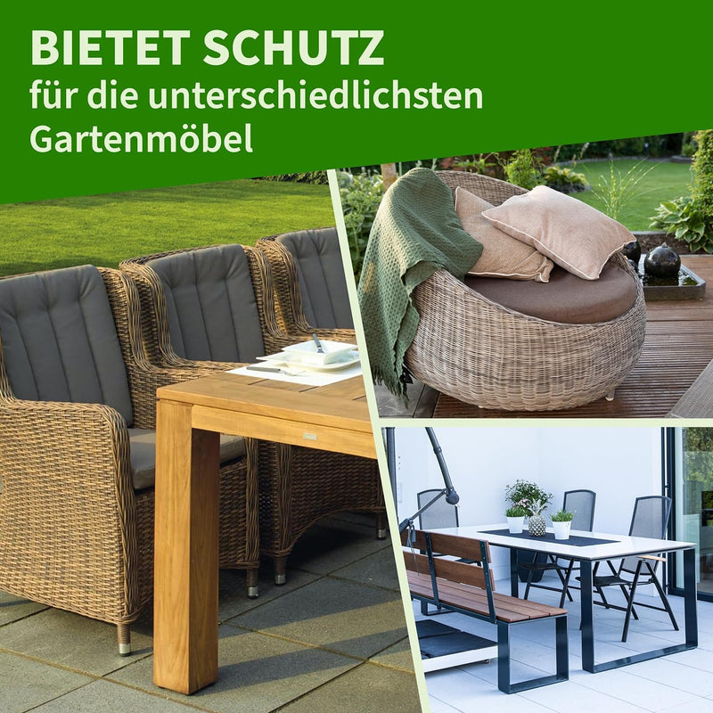 TTL Garden 230x165x80cm Premium Gartenmöbel Abdeckung - 600D Oxford Gewebe wasserdicht mit Schnallen