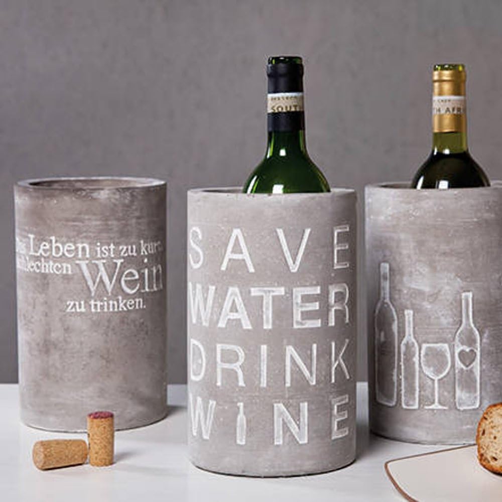 Räder Vino Beton Weinkühler Flasche + Glas